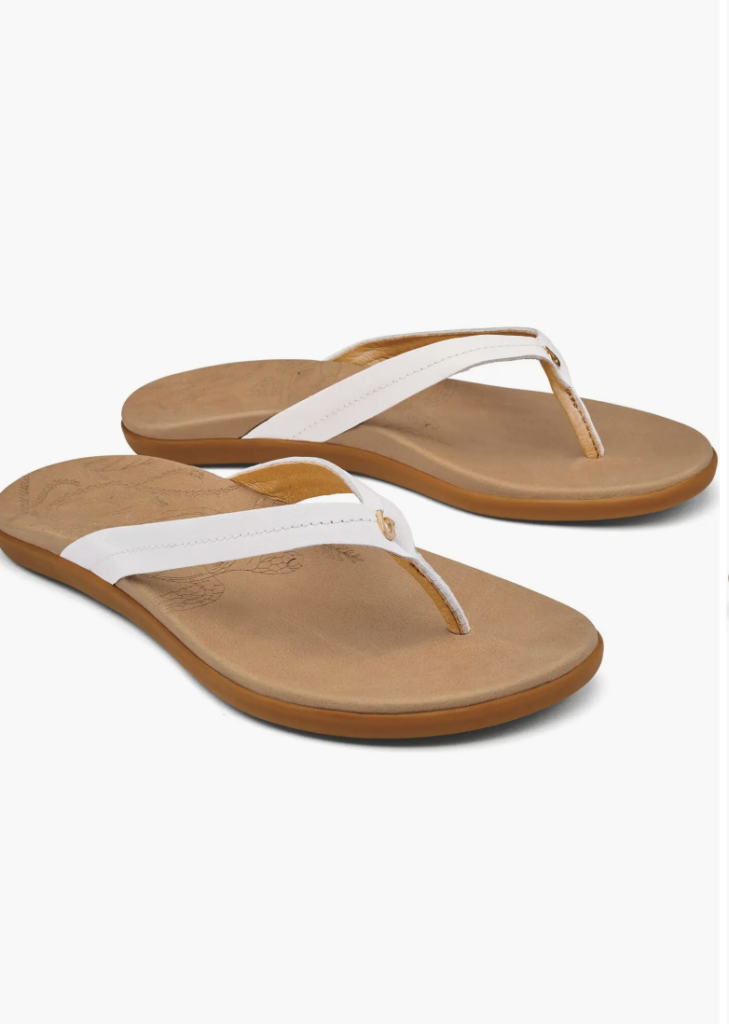 White flip-flops on a light background